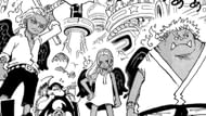 Three of the four Seraphim (left, center front, right) as seen in the series' manga (Image via Shueisha)